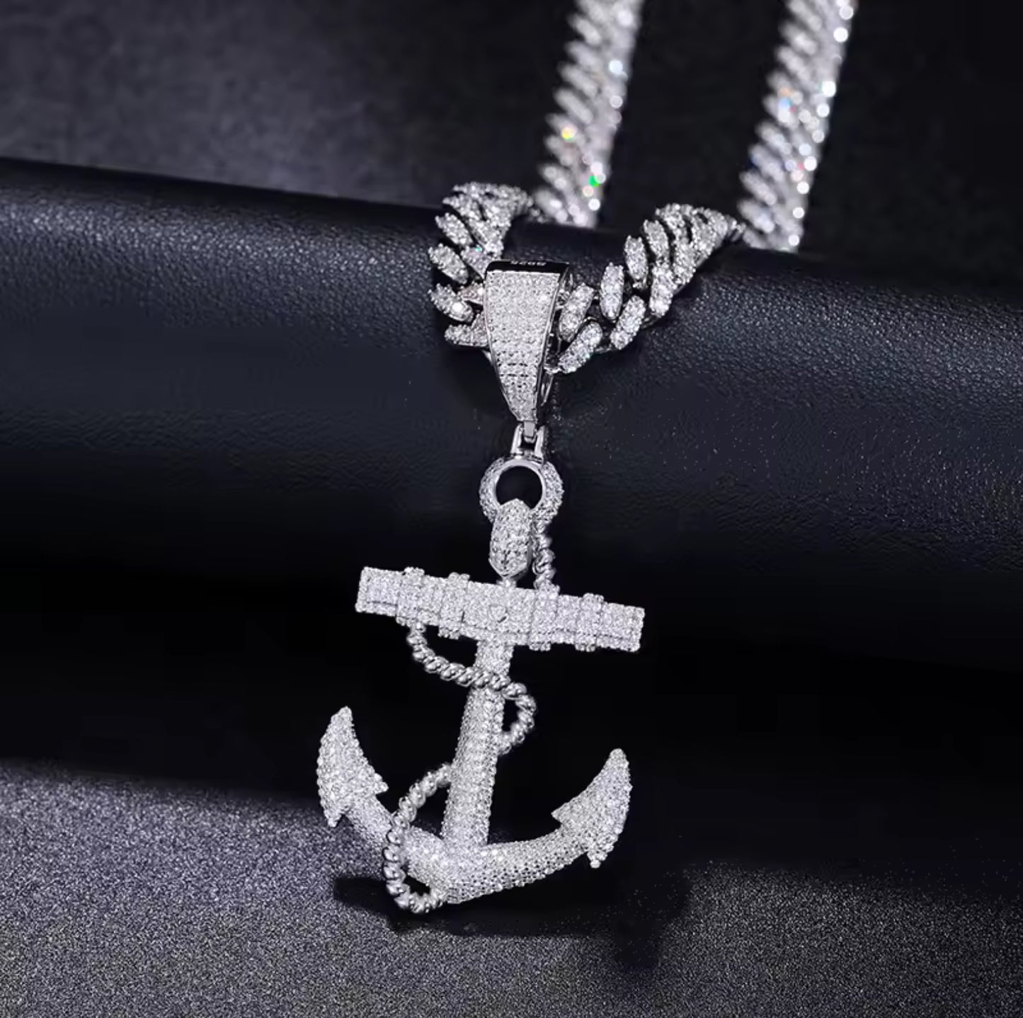 Steadfast Light — Moissanite Anchor Pendant