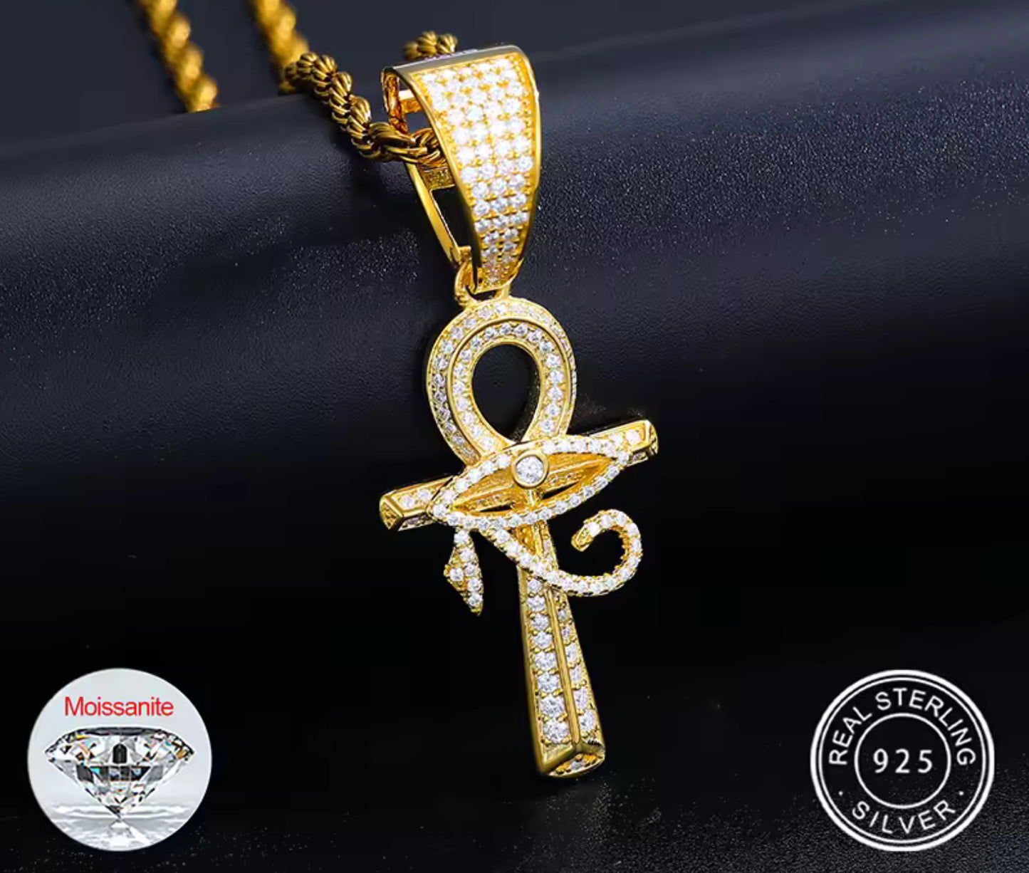 Divine Sight — Moissanite Eye of Horus Pendant