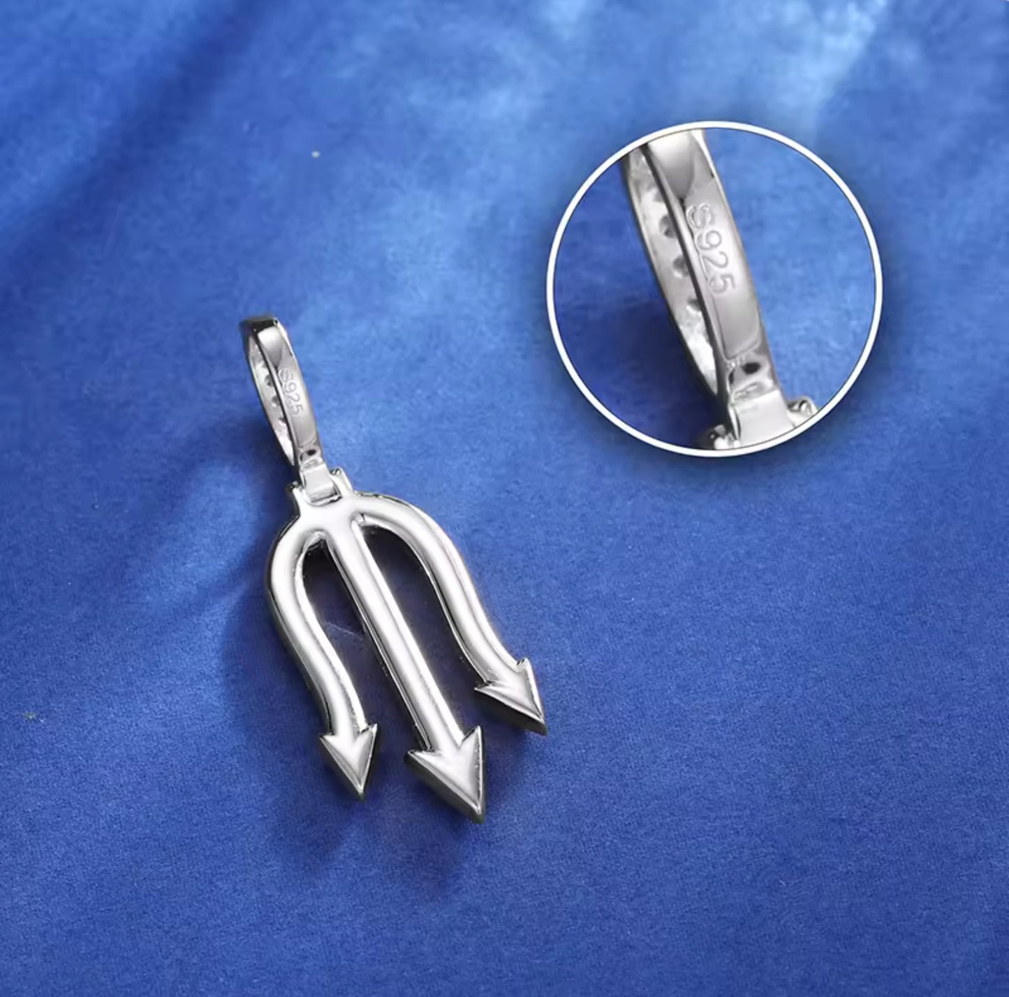 Poseidon’s Radiance — Moissanite Trident Pendant