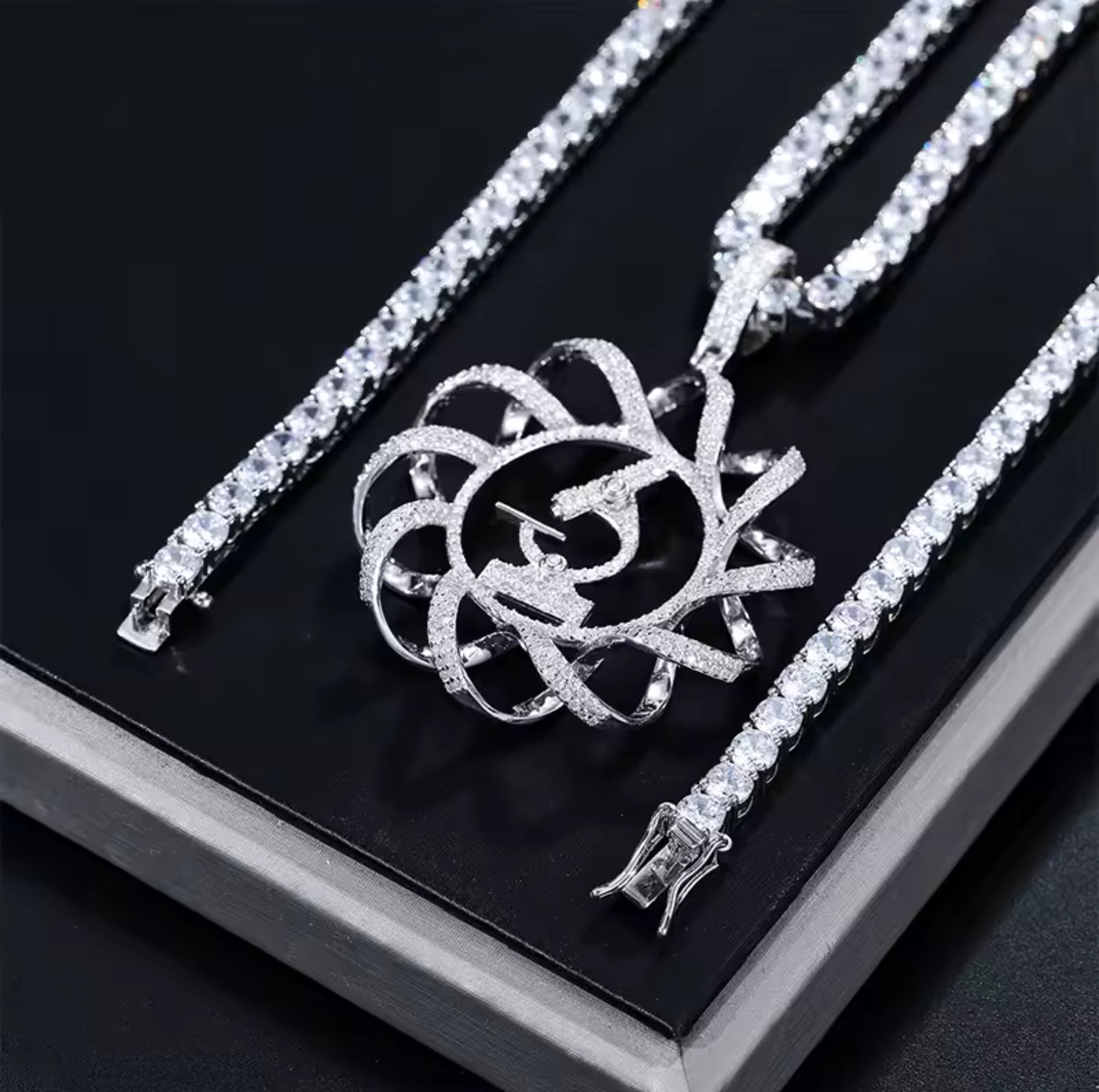 Focused Brilliance — Moissanite Microscope Pendant