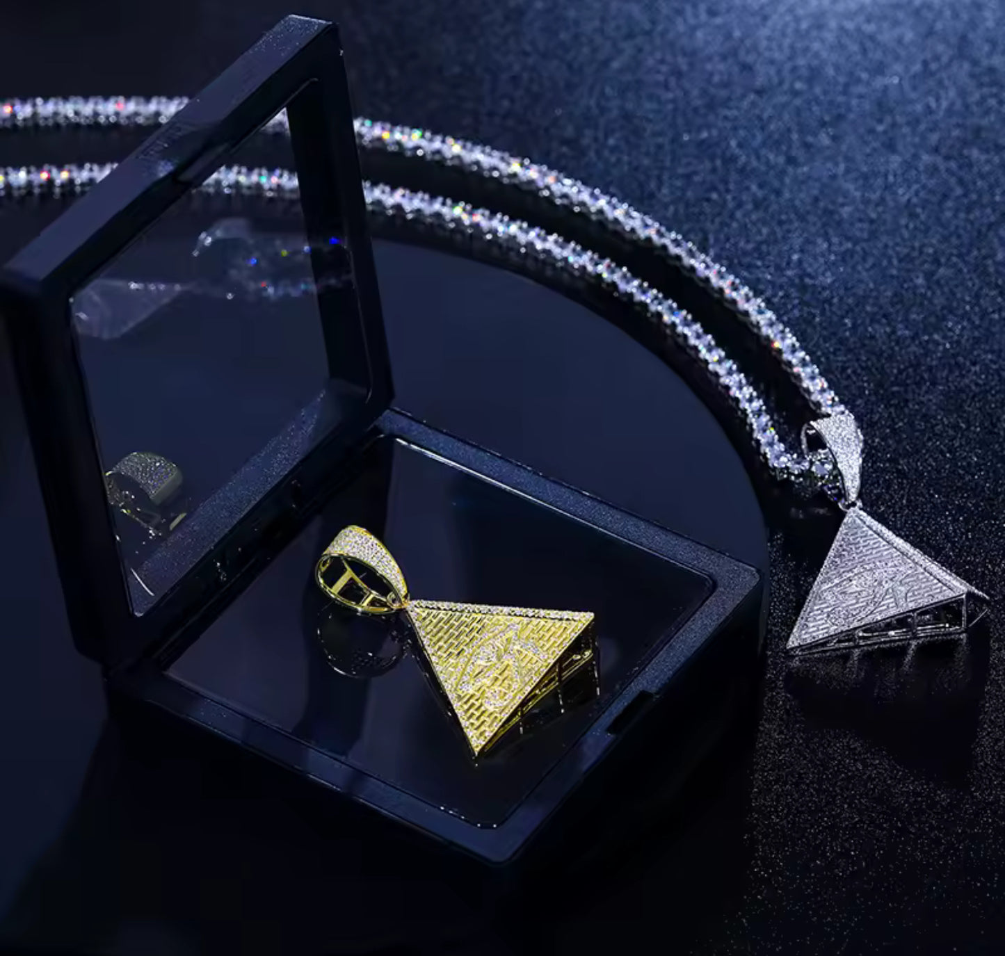 Eye of Ascension — Moissanite Pyramid Pendant