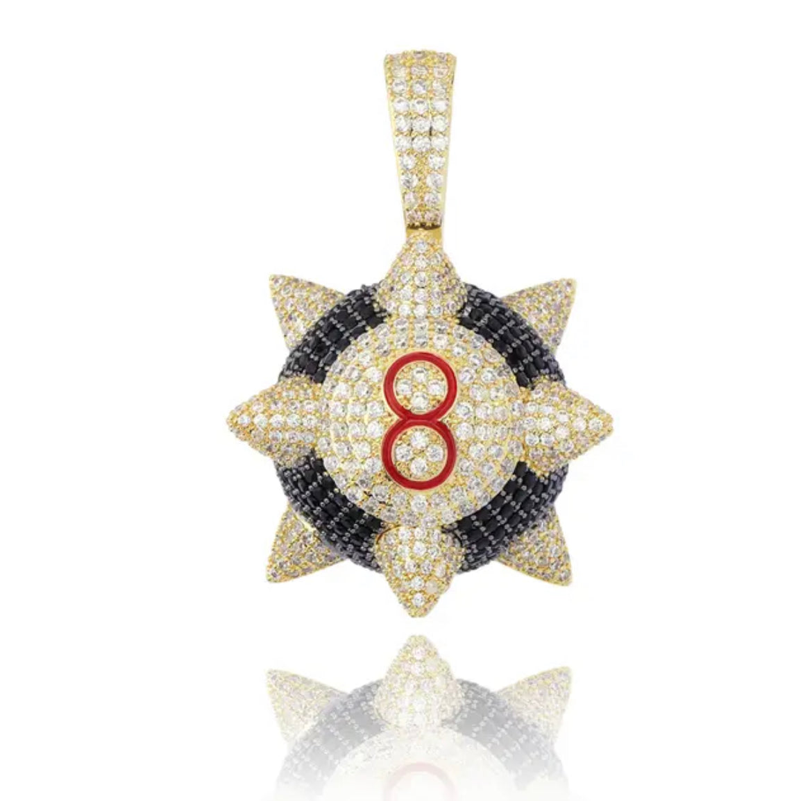 Edge of Fortune — The Spiked 8 Ball Pendant