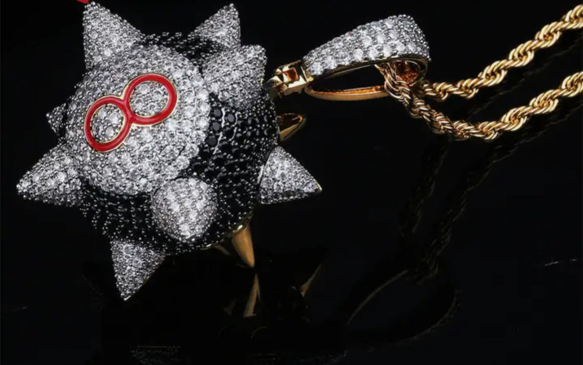 Edge of Fortune — The Spiked 8 Ball Pendant