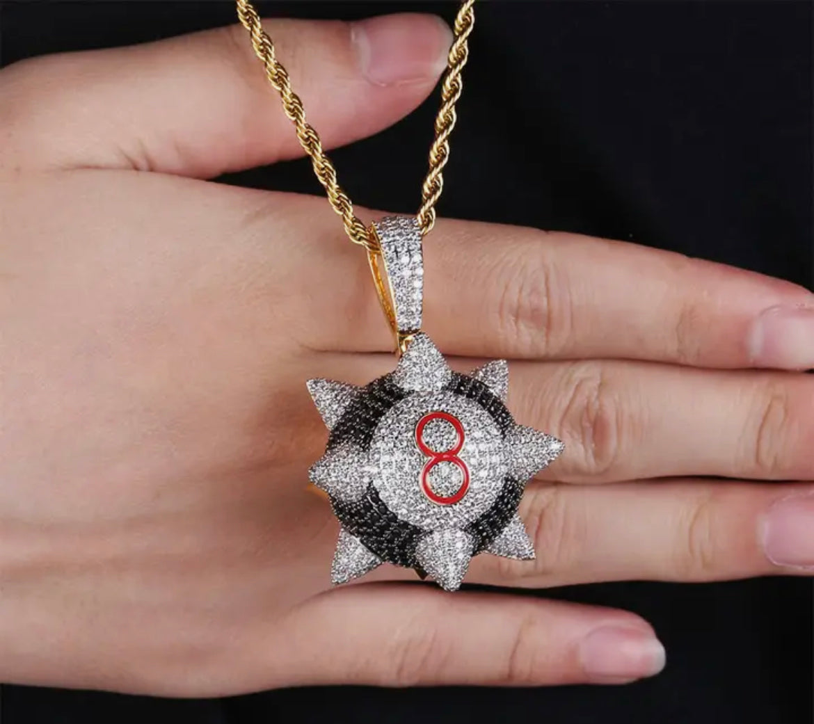 Edge of Fortune — The Spiked 8 Ball Pendant