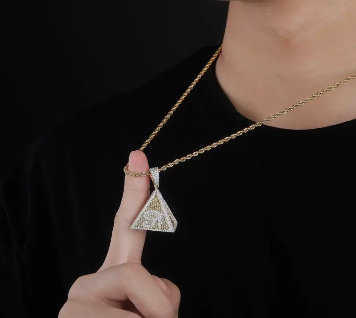 Eye of Ascension: The Illuminated Pyramid Pendant