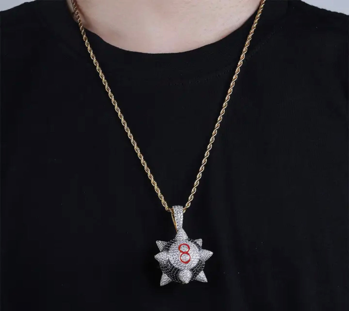 Edge of Fortune — The Spiked 8 Ball Pendant