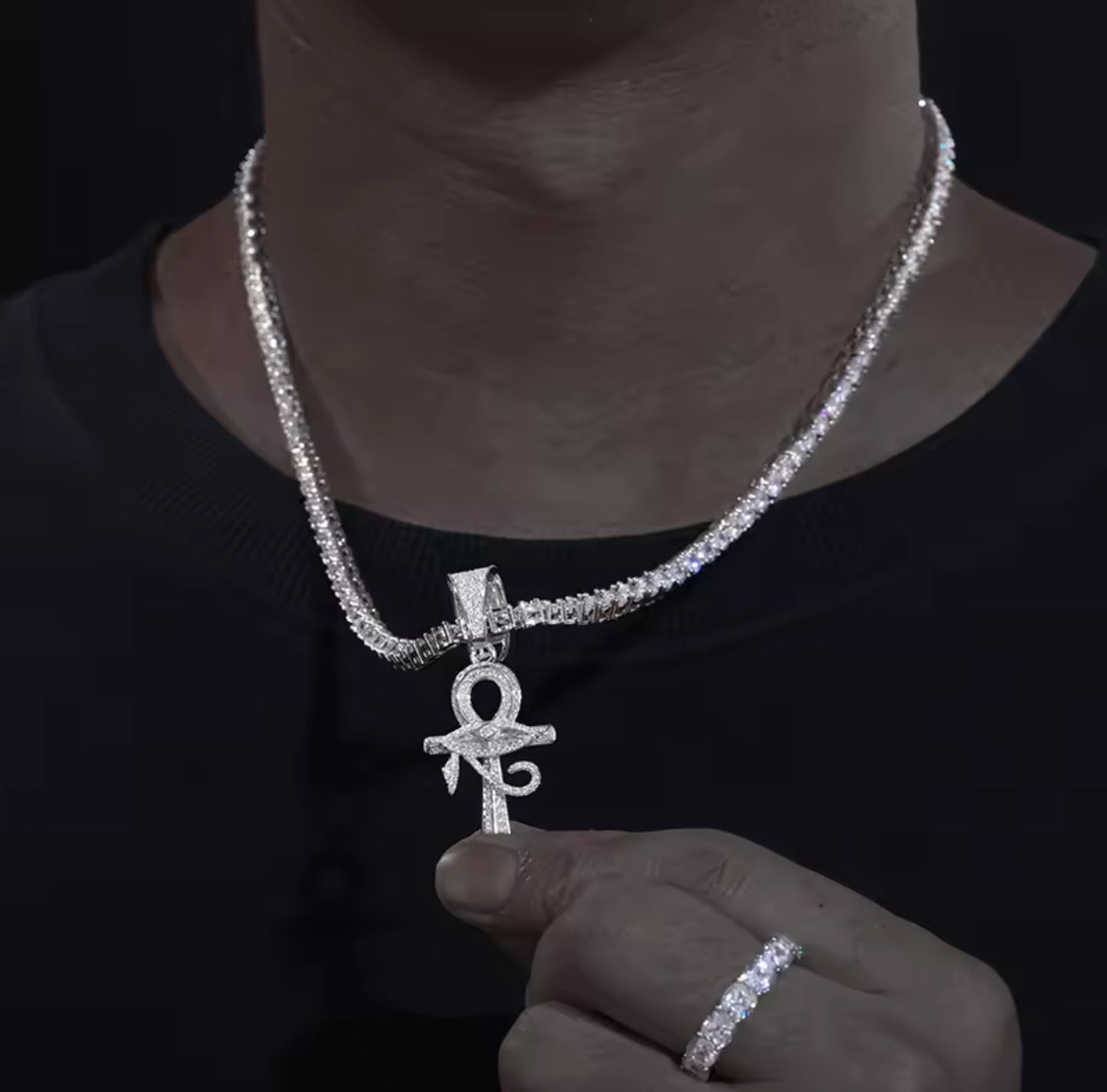 Divine Sight — Moissanite Eye of Horus Pendant