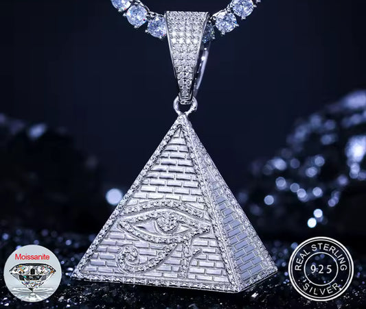 Eye of Ascension — Moissanite Pyramid Pendant