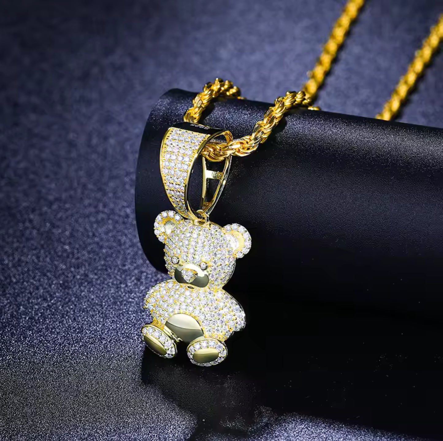 Cherished Comfort — Moissanite Teddy Bear Pendant