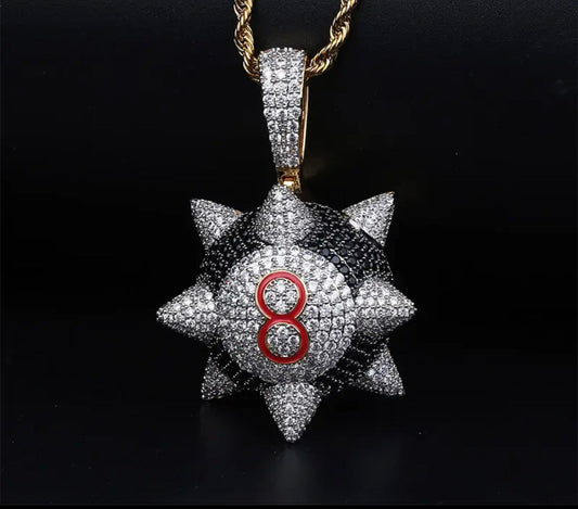 Edge of Fortune — The Spiked 8 Ball Pendant