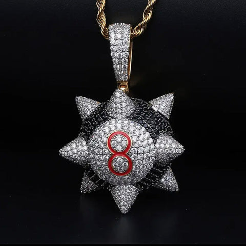 Edge of Fortune — The Spiked 8 Ball Pendant
